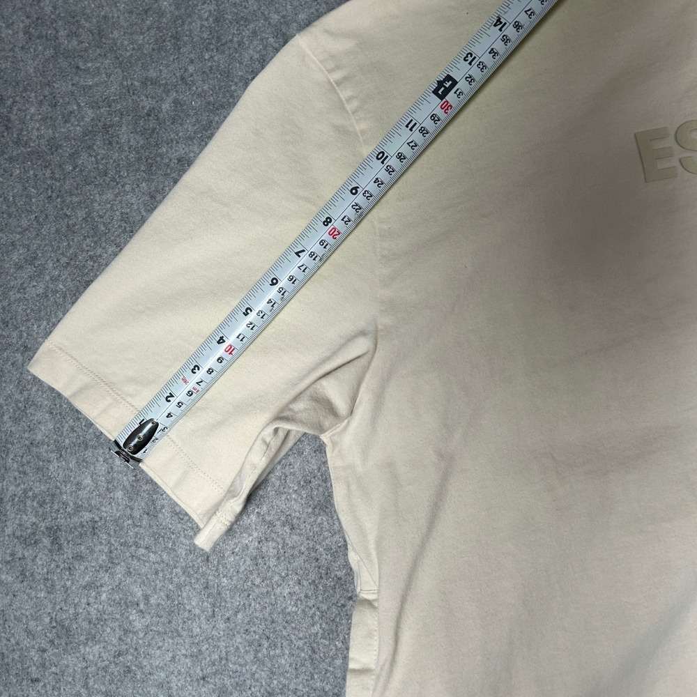 Fear of God Essentials T-Shirt Dress Womens XL Cream Tan Logo pockets - Picture 3 of 16